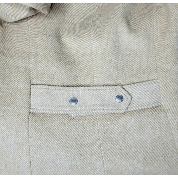 Avec Les Filles Twill Moto Jacket Camel Tan Beige Zipper Coat Mid Weight XL - Picture 9 of 12